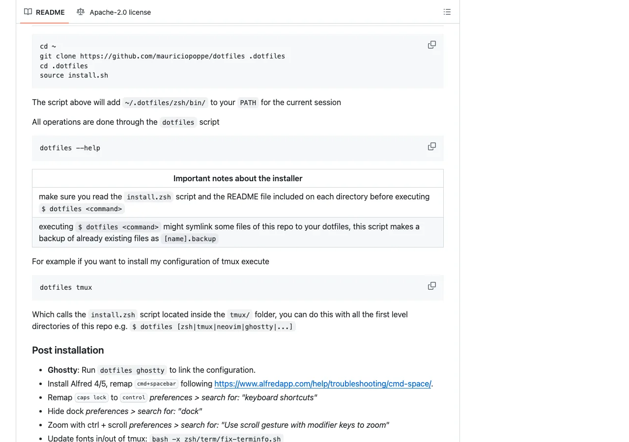 My dotfiles GitHub repository README.